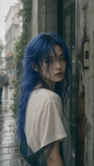 Blue Hair in the Alley