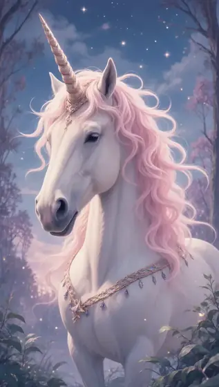 Unicorn in the Magical Forest