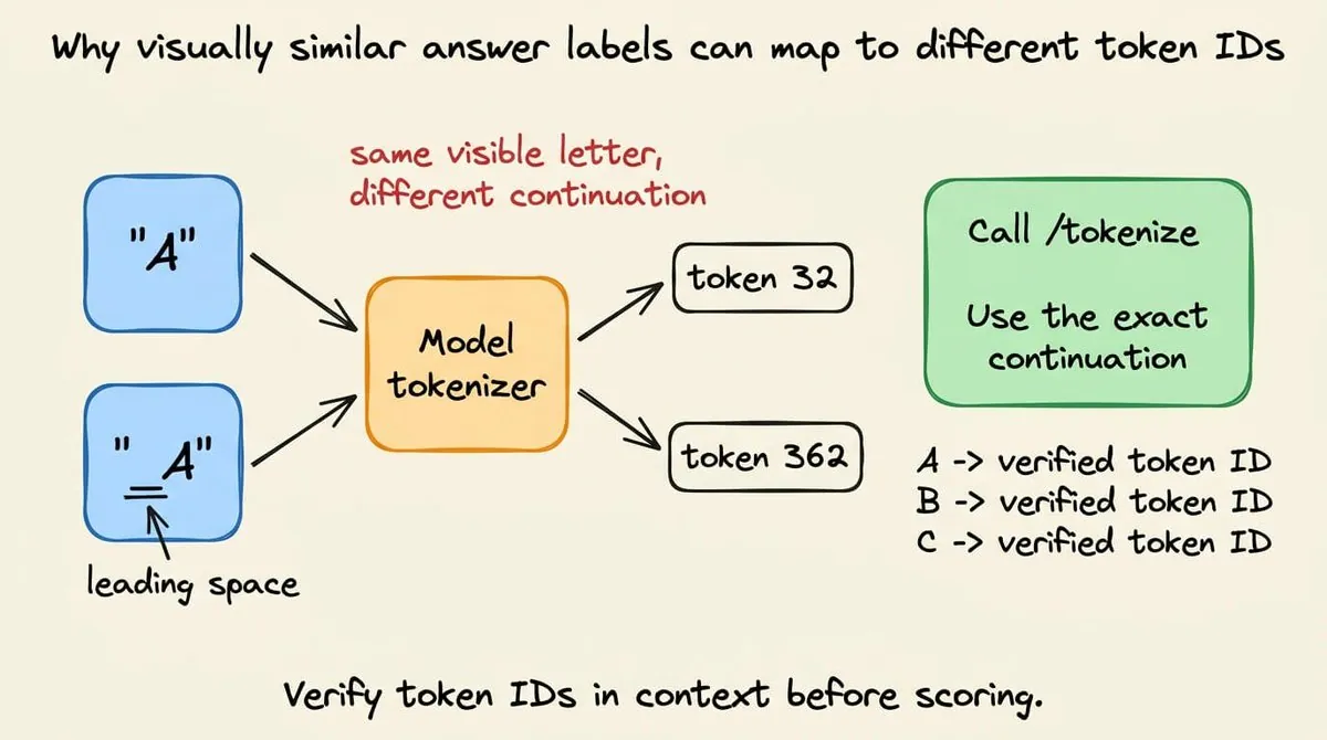 The same visible letter with and without leading space maps to different token IDs