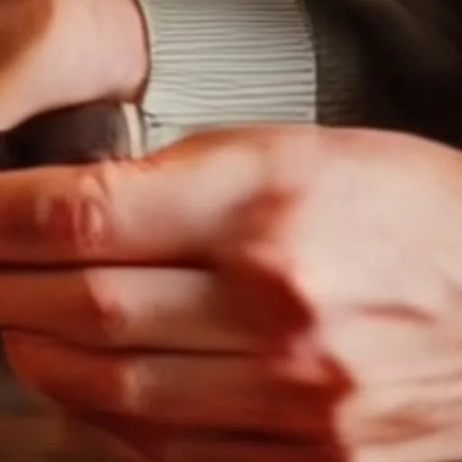 Low-resolution input crop of hands with soft boundaries and missing surface detail