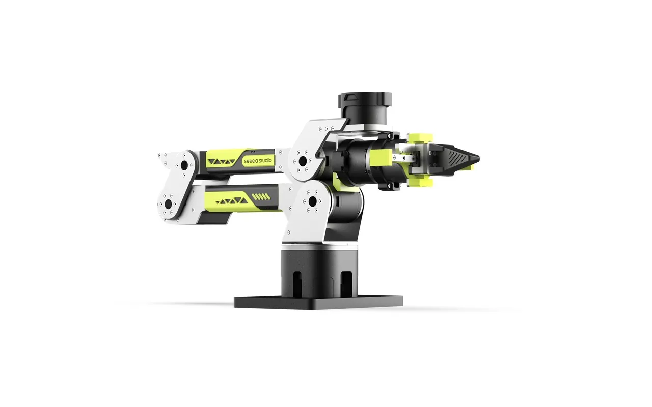 Side render of the reBot-DevArm v1.1 in folded pose