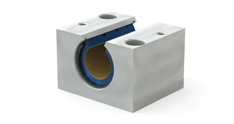 Plain Linear Pillow Block Bearing PMN12C 12mm Open-Shell, Self-Aligning, Compensated ID