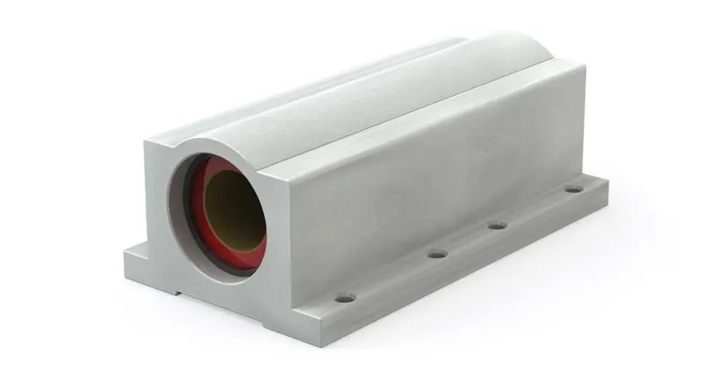 Twin Plain Linear Bearing Pillow Block - PW04 1/4" Closed, Self-Aligning