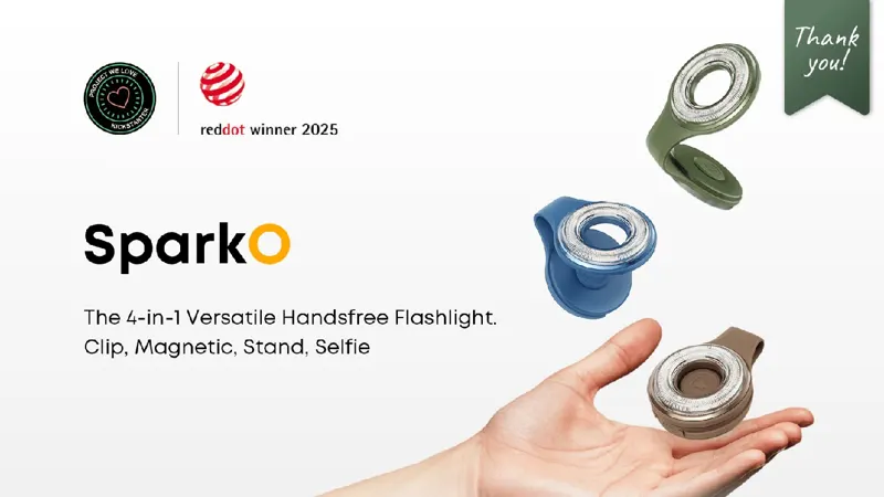 SparkO, the 4-in-1 Versatile Hands-free EDC Flashlight.