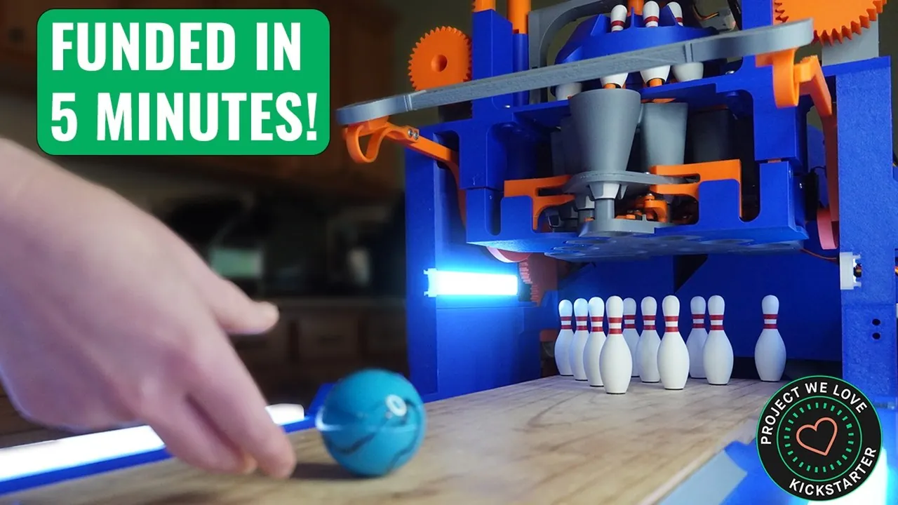 Mini Tabletop Bowling - 3D Printed Automatic Pinsetter
