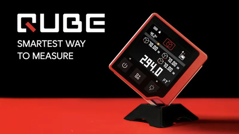 QUBE: 3-in-1 Digital Angle, Level, Distance Meter