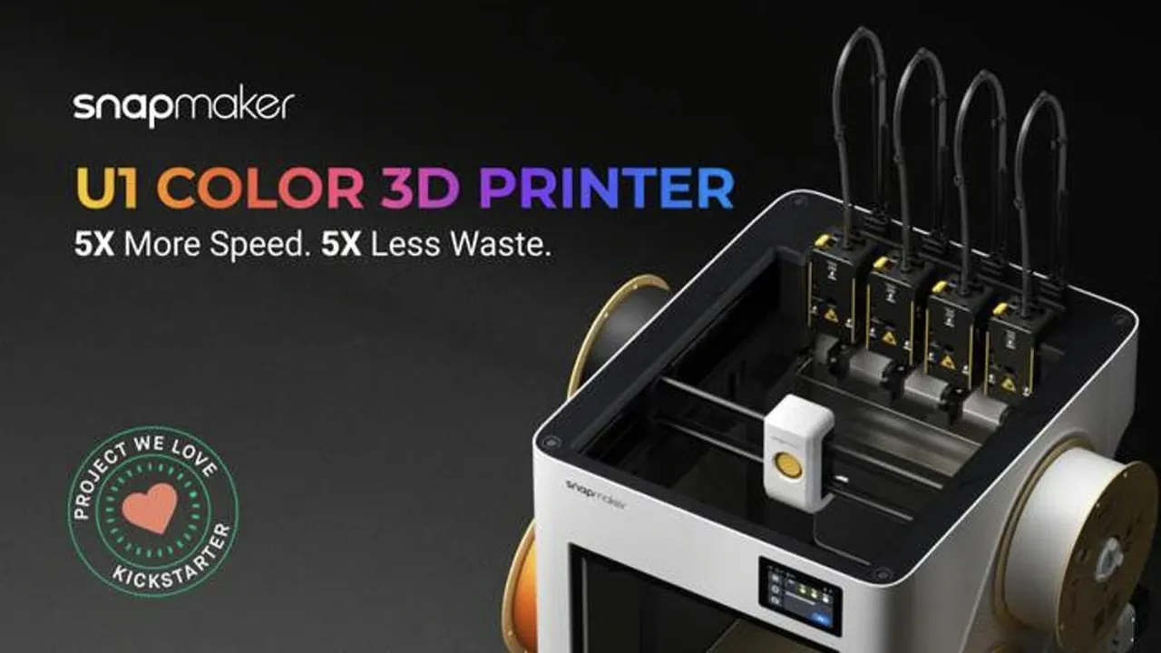 Snapmaker U1 Color 3D Printer: 5X More Speed. 5X Less Waste.