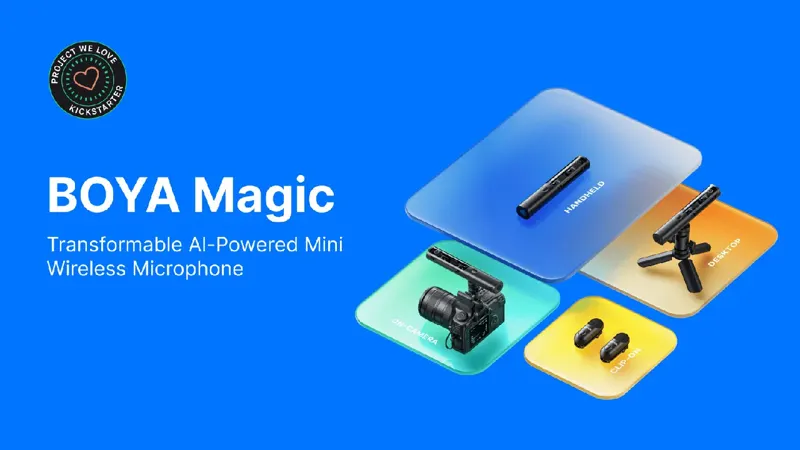 BOYA Magic|World’s 1st AI-Powered Transformable Wireless Mic