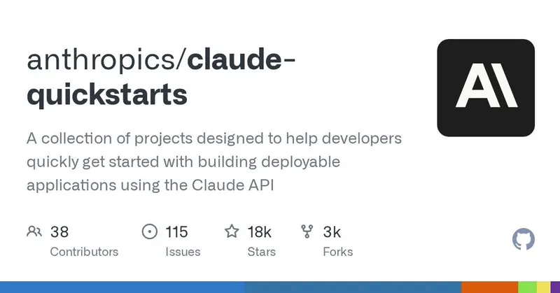 claude-quickstarts: the Claude app reference code Anthropic uses itself, opened up - 18 runnable projects across sessions, tools, computer use, and Managed Agents