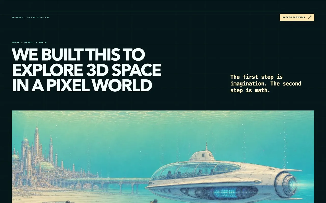 The build story page at 3d.thedreamers.us