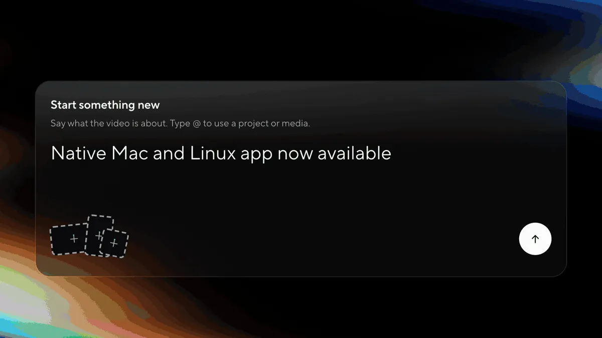 The HyperFrames desktop app prompt: say what the video is about