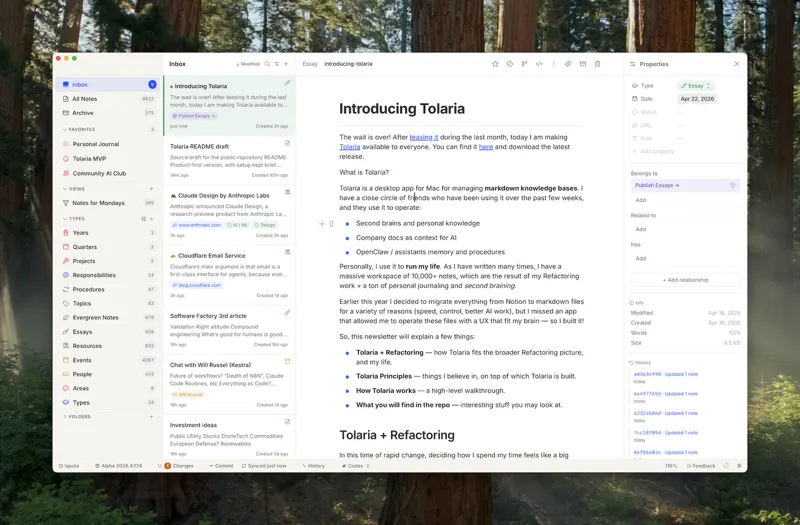 Tolaria: A Git-First, AI-Native Desktop App for Markdown Knowledge Bases