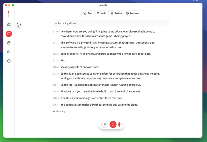 Meetily: Local Meeting Transcription With a Clear Cloud Boundary