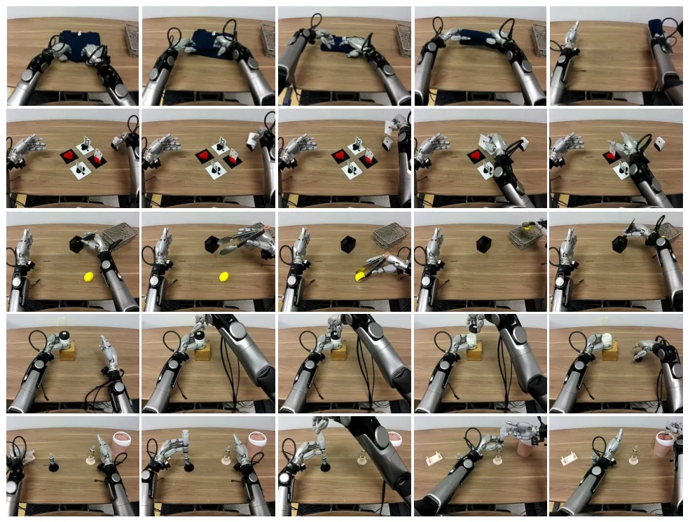 Five dexterous evaluation tasks