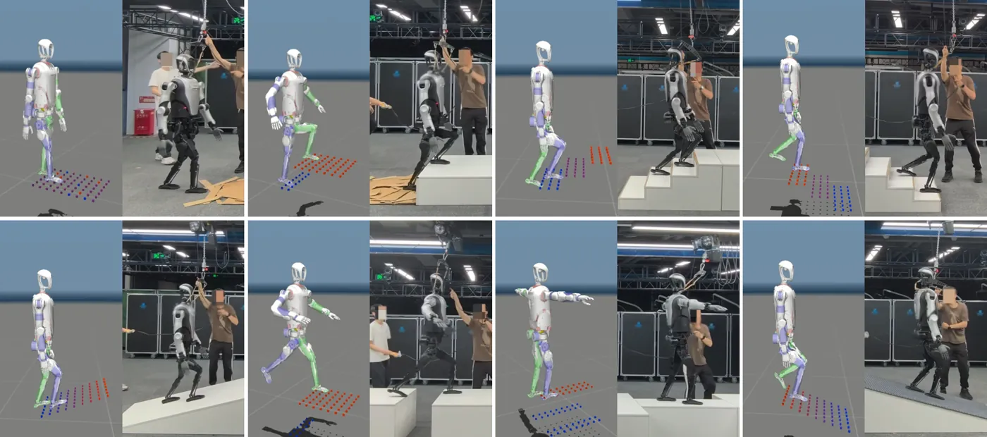 Real-world deployment: Kuavo humanoid robot exhibiting terrain-adaptive anthropomorphic locomotion