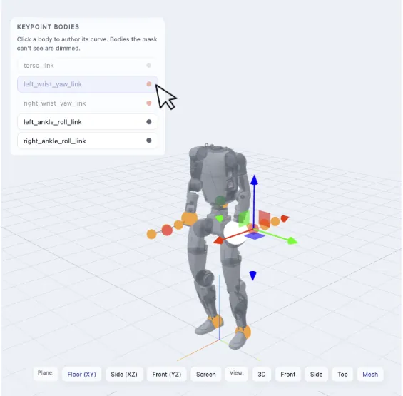 Interactive VR control UI