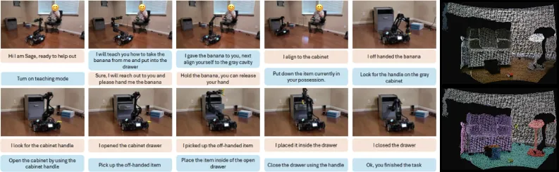 Human-in-the-loop teaching and sensing output