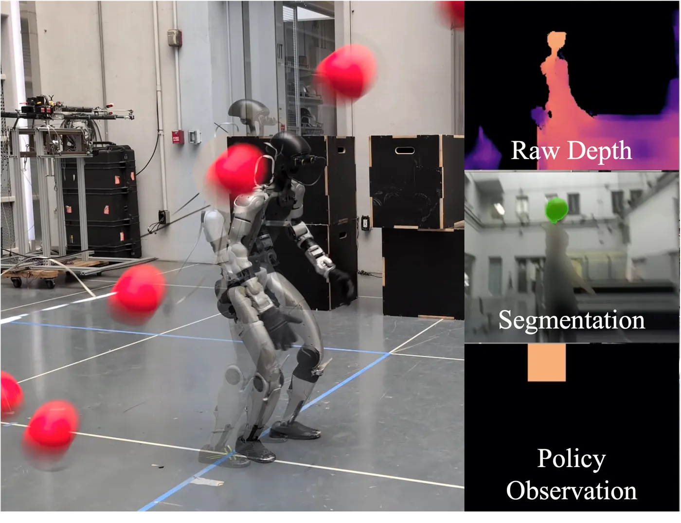 Perception-aware dodgeball scenario