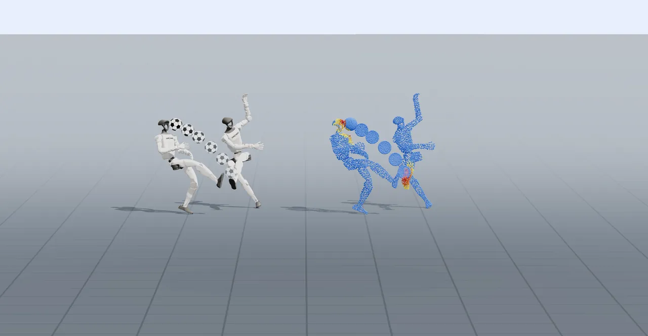 The corresponding motion retargeted to the Unitree G1 with transferred contacts