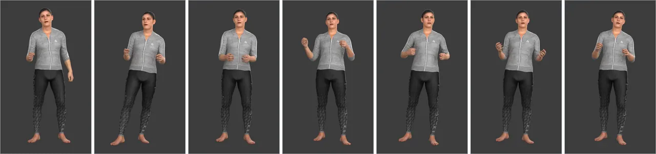 Rendered frames of the MO-audio plus GestureLSM cascade