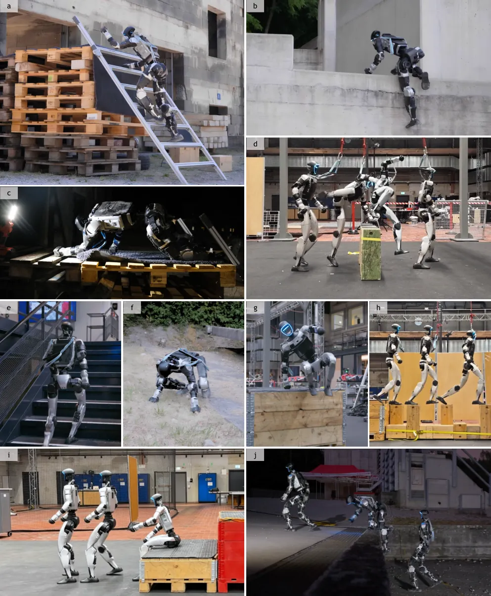 A humanoid traversing multiple challenging terrains with whole-body contacts