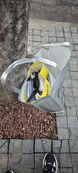 Silver Tote Bag Outside WAIC 2026 Venue