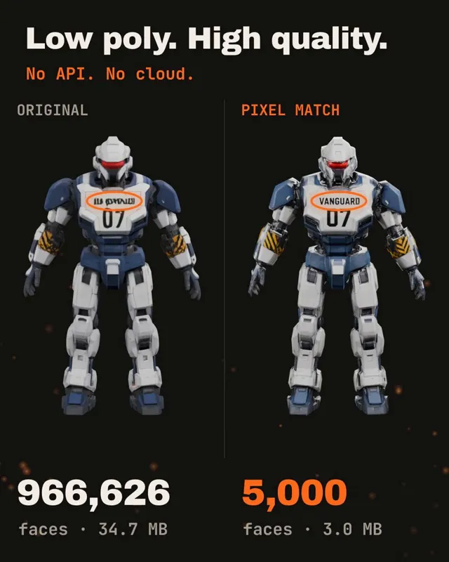 image-to-3dlab「Pixel Match」：免费开源图生 3D 保住原图像素——文字、Logo 与细节不再糊掉