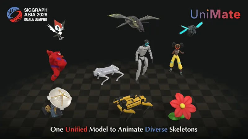 UniMate: one unified model animates arbitrary skeletons from text prompts