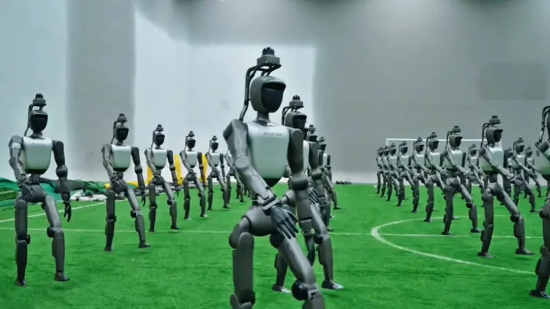 Booster Robotics humanoid games opening rehearsal