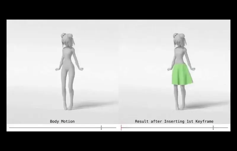 Keyframe-Driven Garment Animation: A Learned Intrinsic Garment Space Replaces Cloth Simulation