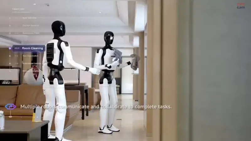 Two AGIBOT A3 Ultra robots make a bed