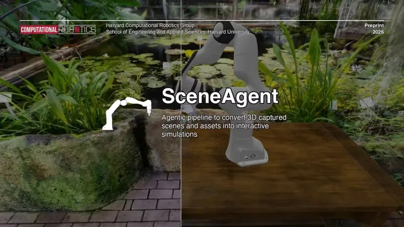 SceneAgent: 3D Captures Into Sim Scenes With Predictive Physics