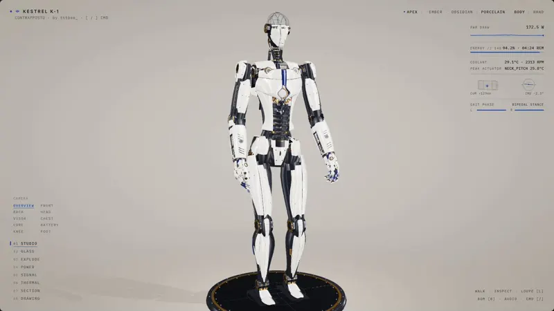 Kestrel K-1: An Interactive 3D Humanoid Robot You Can Take Apart