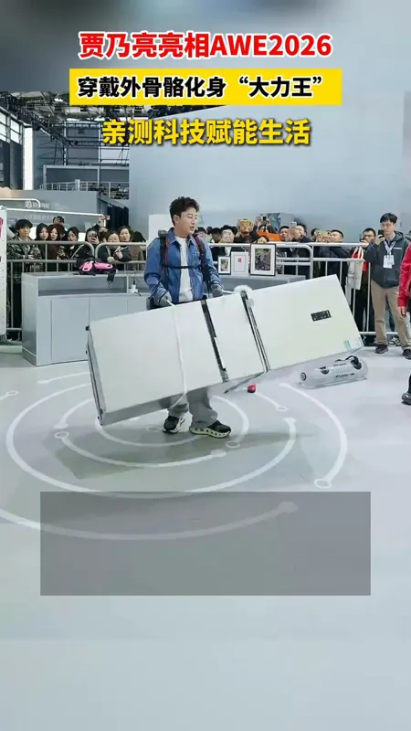 Jia Nailiang lifts refrigerator at AWE