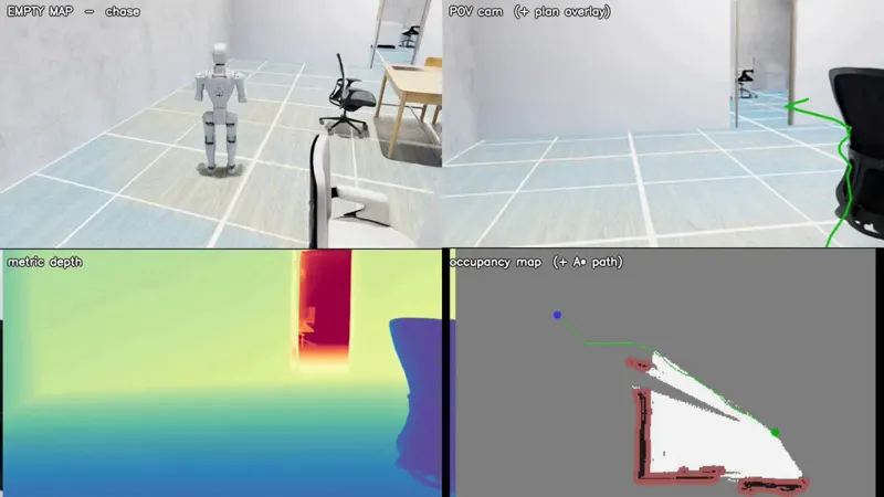 Robot autonomously traverses a room while building a map